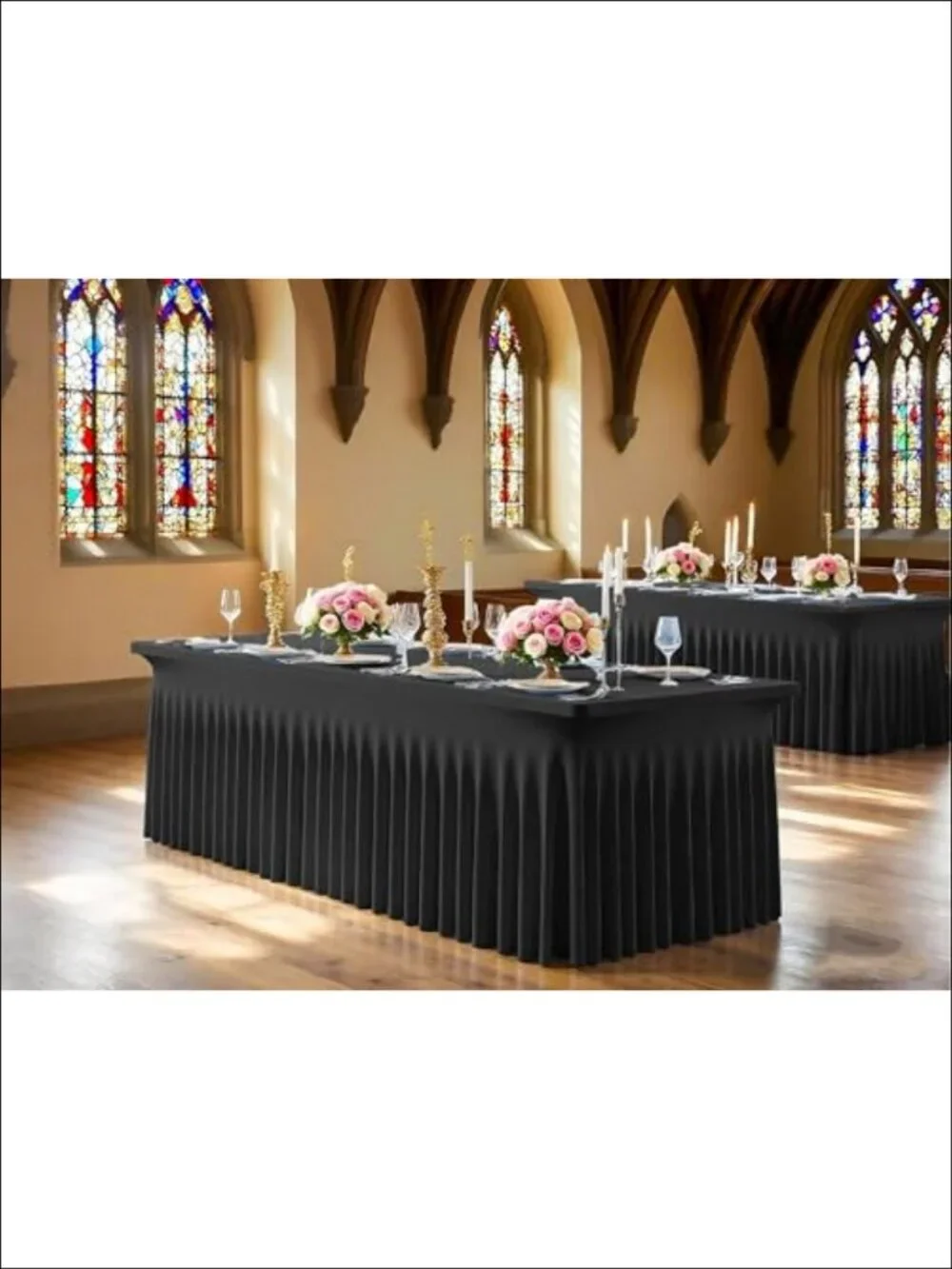 Spandex Fitted Tablecloth & Skirt Set for 8 Ft Tables